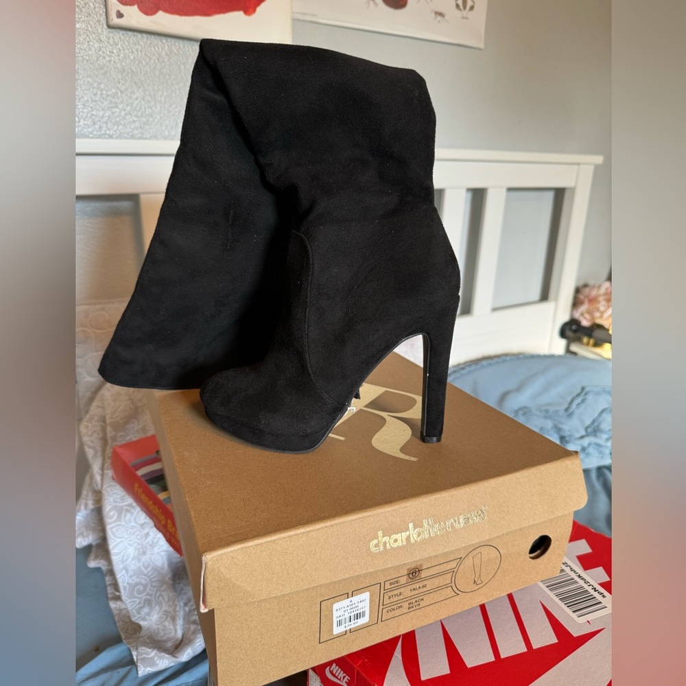 Black knee high boots